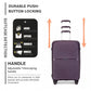 British Traveller 3 PCS 20/24/28 Inch Set Spinner Hard Shell PP Suitcase - TSA Lock - Purple