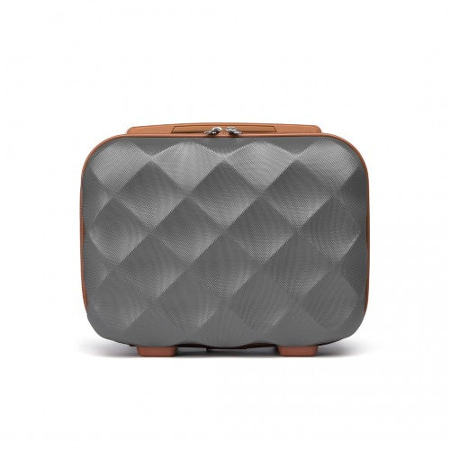 British Traveller 13 Inch Ultralight Abs And Polycarbonate Vanity Case - Grey And Brown