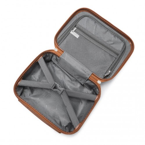 British Traveller 13 Inch Ultralight Abs And Polycarbonate Vanity Case - Grey And Brown