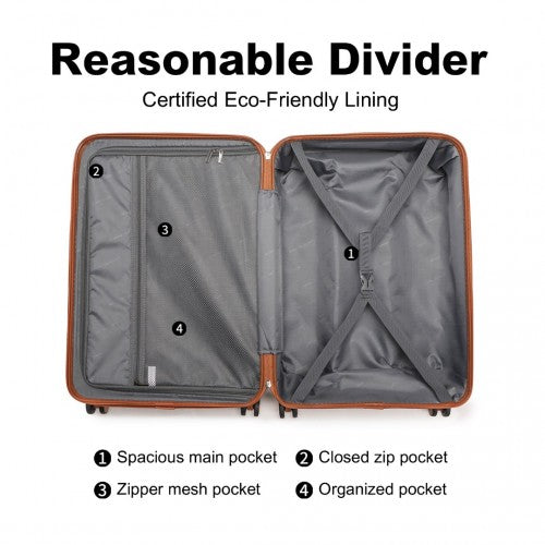 British Traveller 28 Inch Ultralight Abs And Polycarbonate Bumpy Diamond Suitcase With TSA Lock -  Navy And Brown