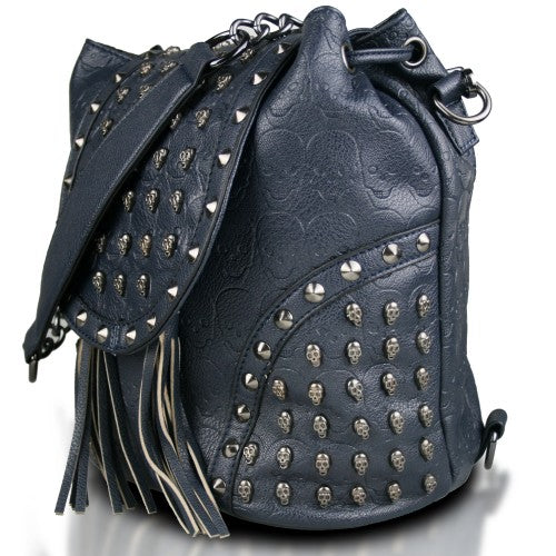 Miss Lulu Skull Studded Backpack Shoulder Bag