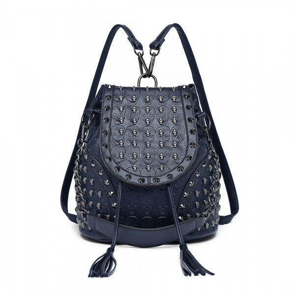 Miss Lulu Skull Studded Backpack Shoulder Bag