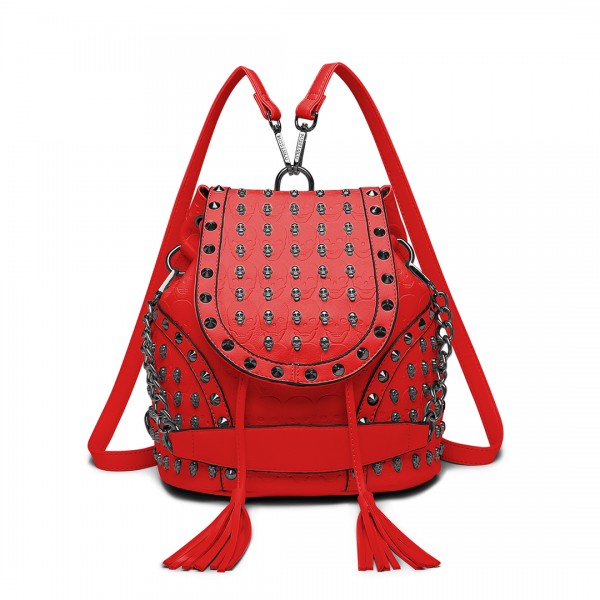 Miss Lulu Skull Studded Backpack Shoulder Bag