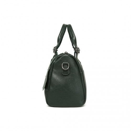 Miss Lulu Perfect Fusion Of Genuine And PU Leather Women's Tote Crossbody Bag - Green