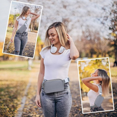 Miss Lulu Lightweight Stylish Water-Resistant Casual Bum Bag - Grey