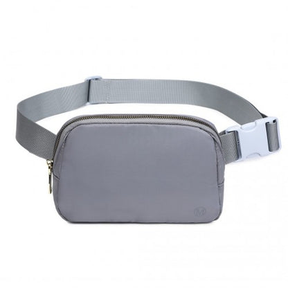 Miss Lulu Lightweight Stylish Water-Resistant Casual Bum Bag - Grey