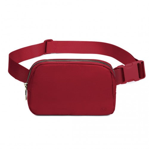 Miss Lulu Lightweight Stylish Water-Resistant Casual Bum Bag - Burgundy