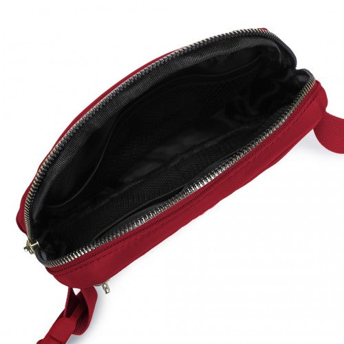 Miss Lulu Lightweight Stylish Water-Resistant Casual Bum Bag - Burgundy