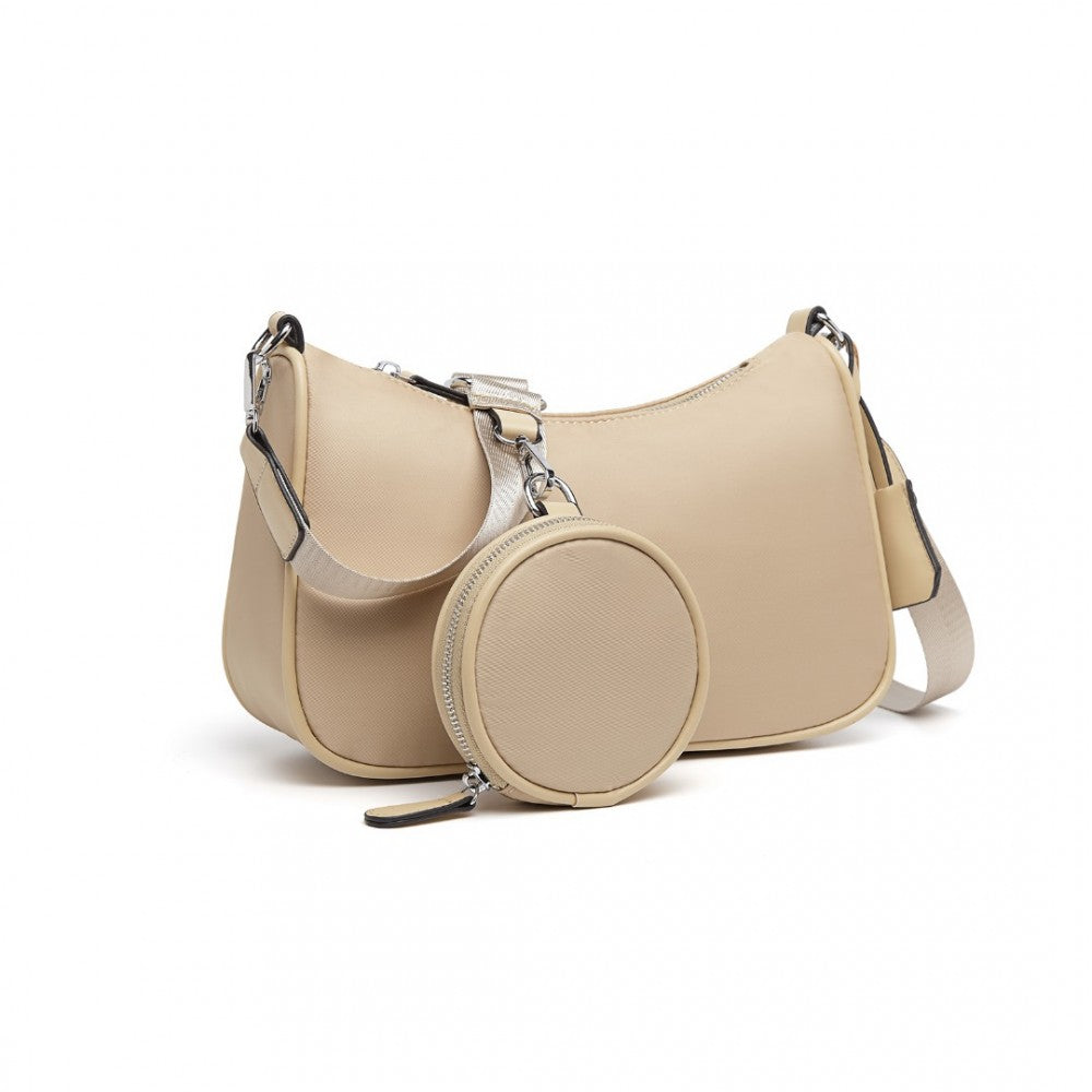 Miss Lulu Cross-Body Handbag With A Detachable Pouch - Khaki