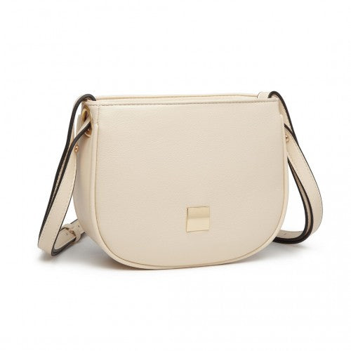 Miss Lulu Simple Cross-Body Handbag - Beige