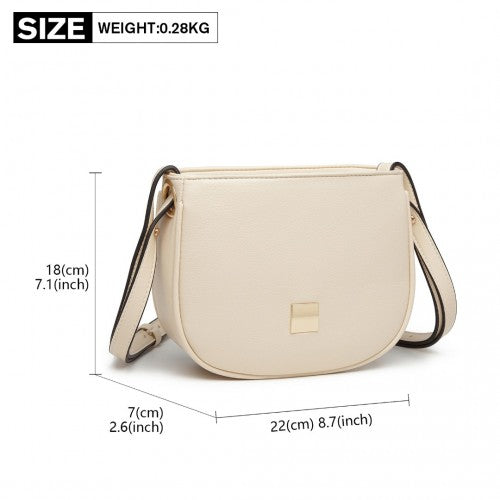 Miss Lulu Simple Cross-Body Handbag - Beige