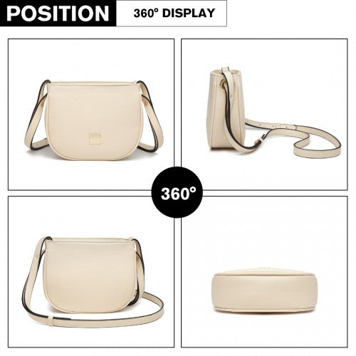 Miss Lulu Simple Cross-Body Handbag - Beige