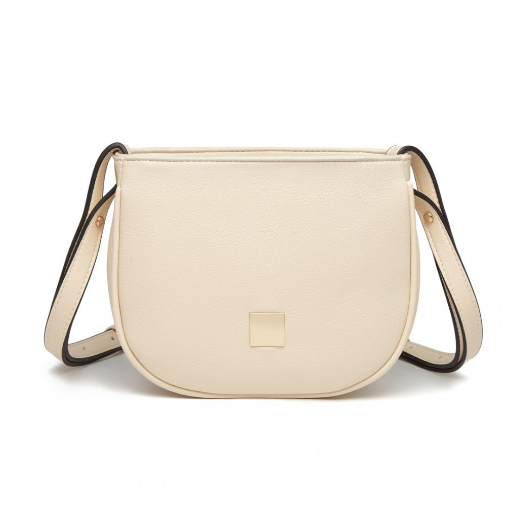 Miss Lulu Simple Cross-Body Handbag - Beige