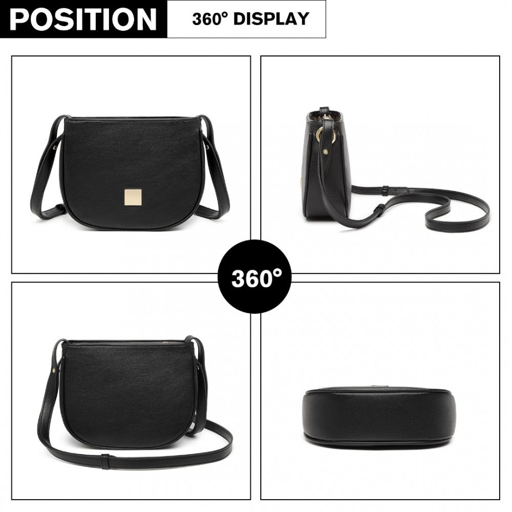 Miss Lulu Simple Cross-Body Handbag - Black