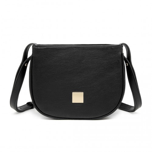 Miss Lulu Simple Cross-Body Handbag - Black