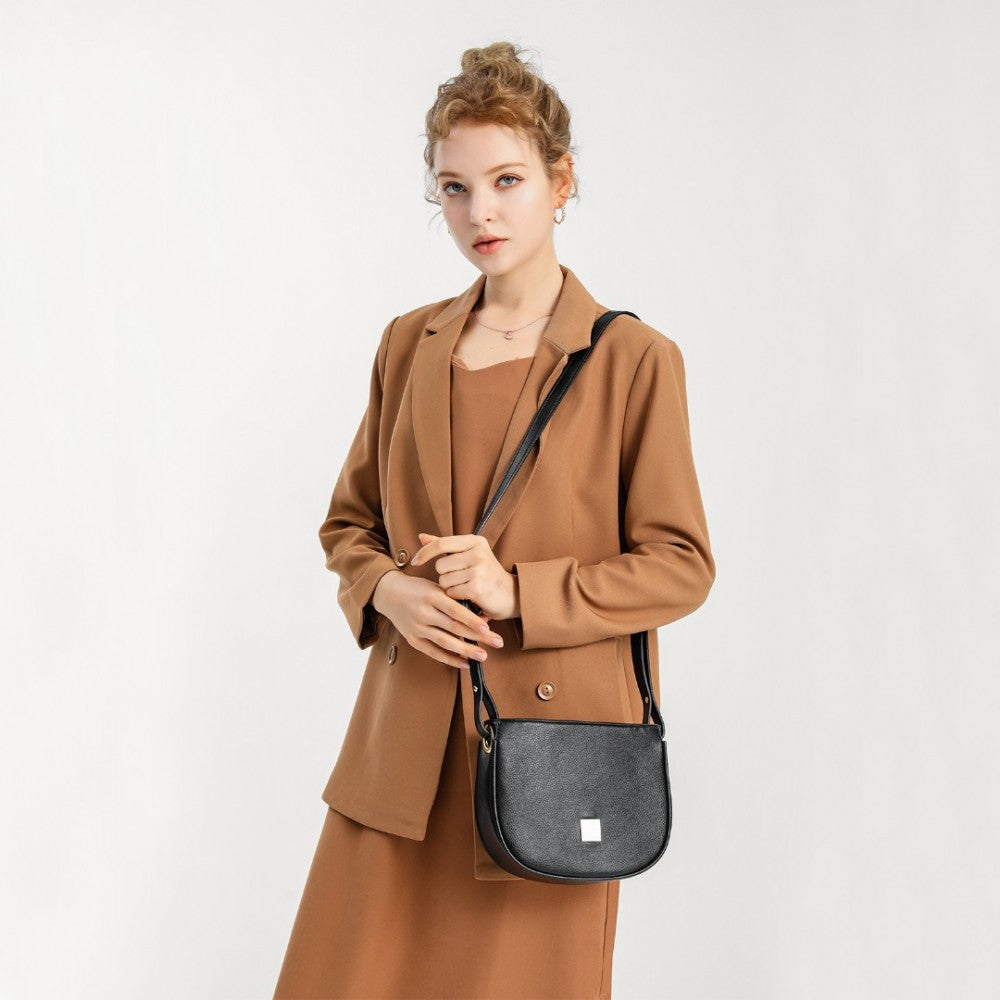 Miss Lulu Simple Cross-Body Handbag - Beige