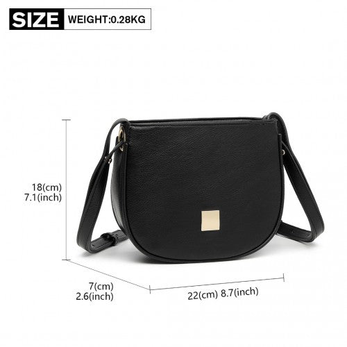 Miss Lulu Simple Cross-Body Handbag - Black