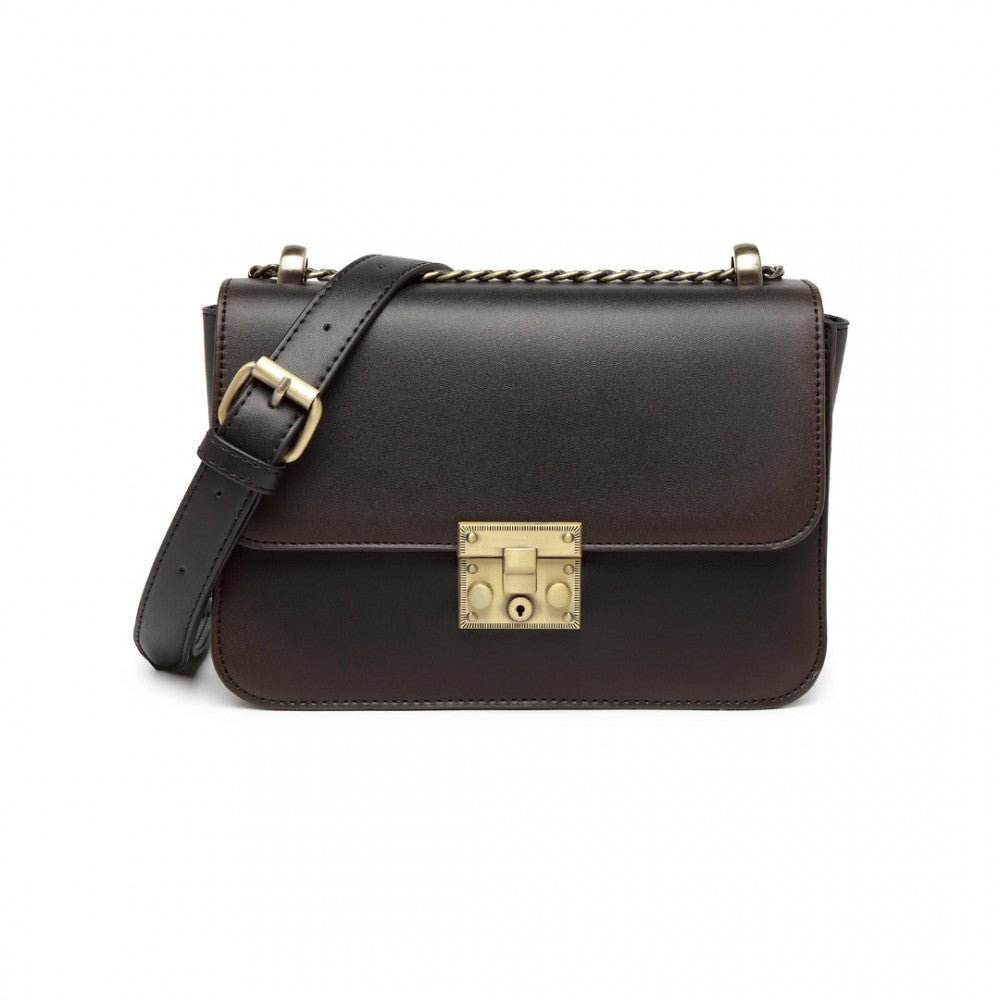 Miss Lulu Retro Cross-Body Bag - Black