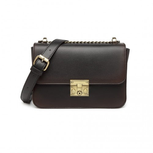 Miss Lulu Retro Cross-Body Bag - Black