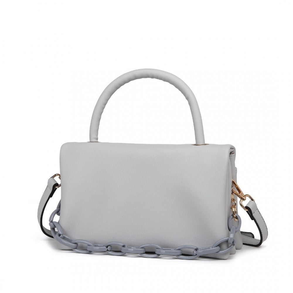 Miss Lulu Personality Versatile Chain Handbag Crossbody Bag - Grey