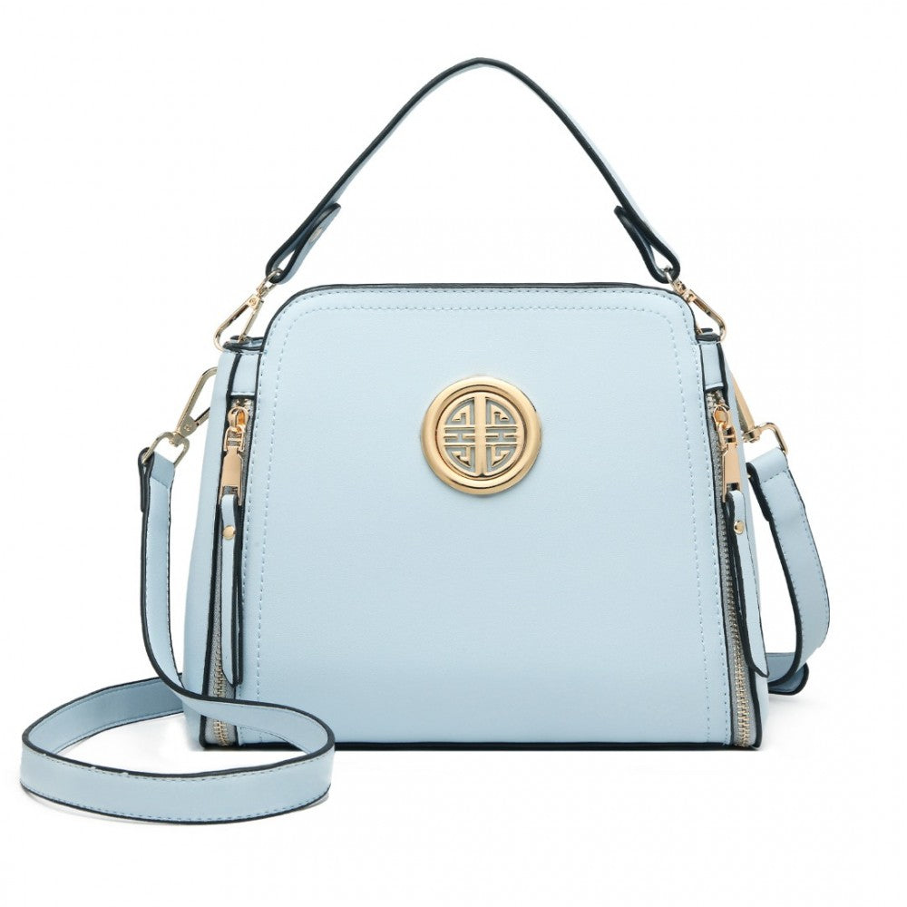 Miss Lulu Leather Look Practical Cross-Body Bag - Blue