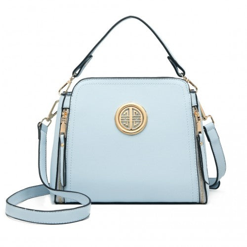 Miss Lulu Leather Look Practical Cross-Body Bag - Blue