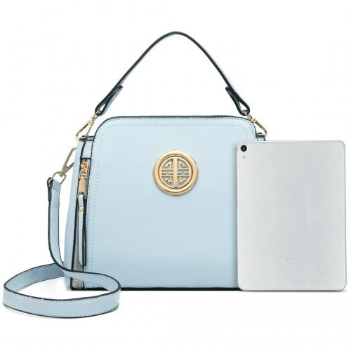 Miss Lulu Leather Look Practical Cross-Body Bag - Blue