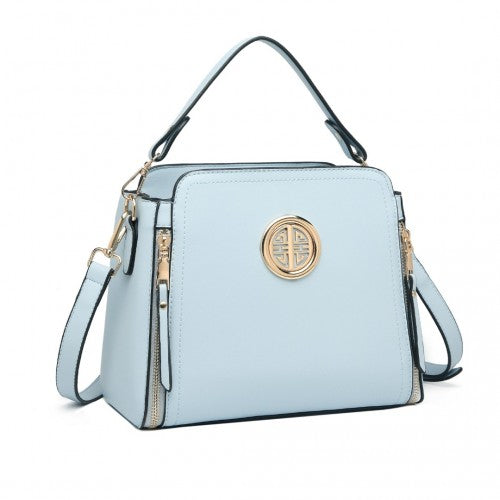 Miss Lulu Leather Look Practical Cross-Body Bag - Blue