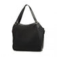 Miss Lulu Casual Shoulder Bag With Stylish Pleated Design - Black