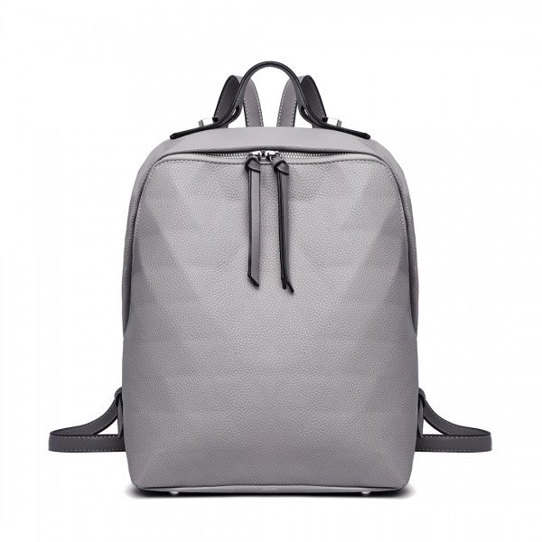 Miss Lulu Prism Pattern Leather Look Backpack