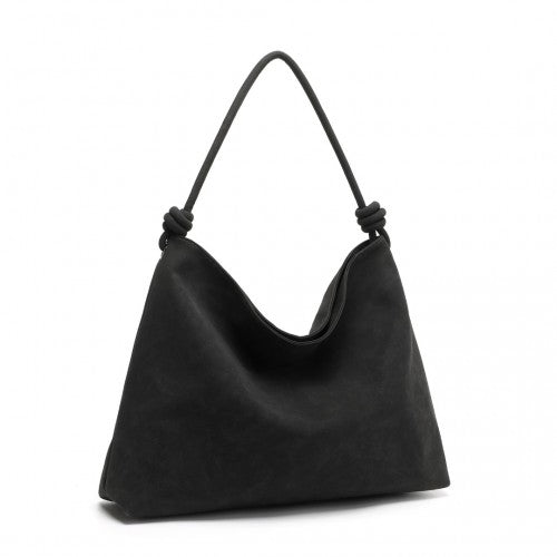 Miss Lulu Minimalist Chic Tote With Personality - Black