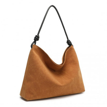 Miss Lulu Minimalist Chic Tote With Personality - Brown