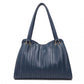 Miss Lulu Chic Embossed Tote With Tassel Detail And Card Pouch - Navy