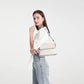 Miss Lulu Classic Flap Leather Shoulder Bag - Grey