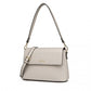 Miss Lulu Classic Flap Leather Shoulder Bag - Grey