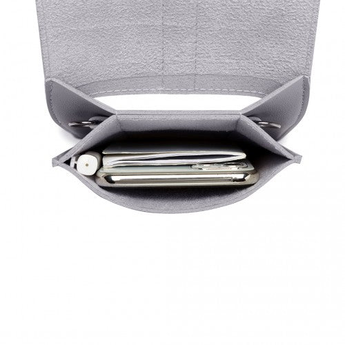 Miss Lulu Multi Use Purse Clutch Mini Shoulder Bag - Grey