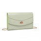 Lulu Elegant Flap Clutch Leather Chain Evening Bag - Green