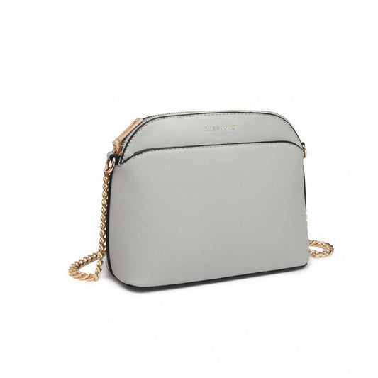 Miss Lulu Cross-Body Sleek Handbag - Grey