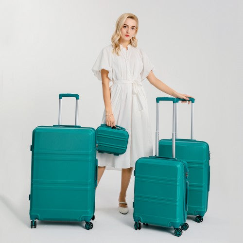 Kono Abs 24 Inch Sculpted Horizontal Design Suitcase - Teal