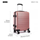 Kono Abs Sculpted Horizontal Design 3 Piece Suitcase Set - Nude