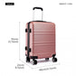 Kono Abs Sculpted Horizontal Design 3 Piece Suitcase Set - Nude