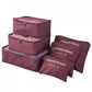 Miss Lulu 6 Piece Polyester Travel Luggage Organiser Bag Set - Burgundy