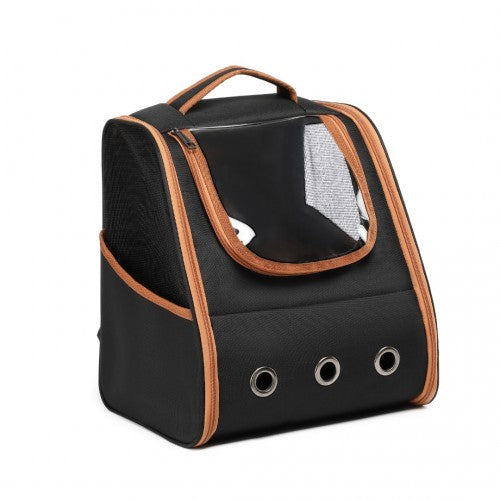 Kono Lightweight Portable Breathable Folding Pet Backpack - Black / Brown