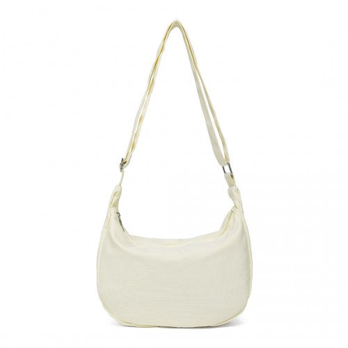 Water-Resistant Portable Crescent Shoulder Cross Body Bag - Beige