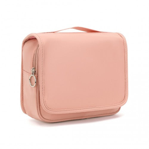 Classic Hanging Multi-Pocket Waterproof Travel Makeup Bag - Nude