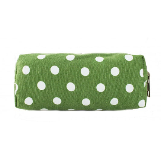 Miss Lulu Canvas Pencil Case Polka Dot Green