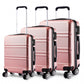 Kono Abs Sculpted Horizontal Design 3 Piece Suitcase Set - Nude