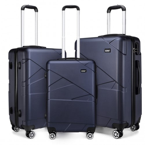 Kono 20-24-28” Bandage Effect Hard Shell Suitcase - Navy