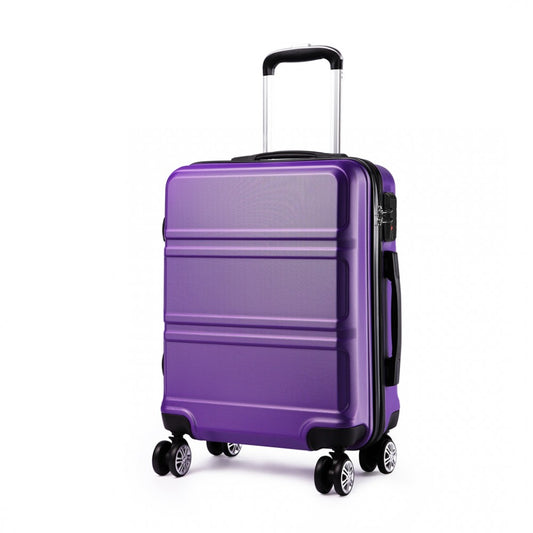 Kono Abs Sculpted Horizontal Design 20 Inch Cabin Luggage - Purple