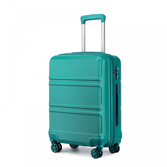 Kono Abs 24 Inch Sculpted Horizontal Design Suitcase - Teal